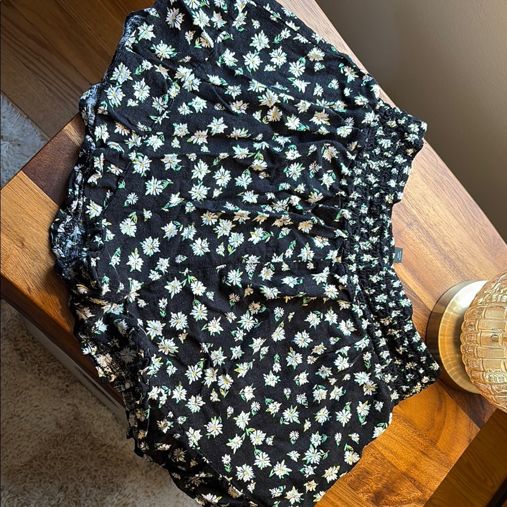 Wild Fable Daisy linen Shorts Black- XL